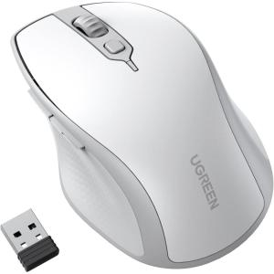 imageUGREEN Wireless Mouse Ergonomic Bluetooth 50 Mouse for Laptop 24G Cordless with USB Receiver 1000160020004000 DPI 5 Buttons Silent Mice for MacBook PC Desktop Chromebook BlueWhite