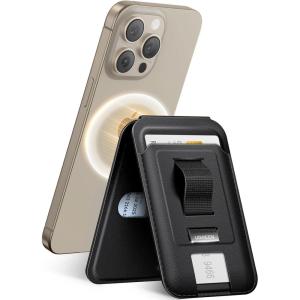 imageUGREEN for Magsafe Wallet Magnetic Phone Wallet Compatible with iPhone with Finger Loop Grip Adjustable Stand Compatible with iPhone 17 16 15 14 13 12 Series Mini Not Included Black