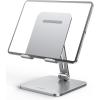 imageUGREEN Tablet Stand Compatible for iPad Desk Stand Holder Adjustable Aluminum Thicker Base Compatible with iPad Pro Air Mini 13 129 11 Inch Home Office Desk Accessories GreySilver