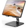 imageUGREEN Tablet Stand Compatible for iPad Desk Stand Holder Adjustable Aluminum Thicker Base Compatible with iPad Pro Air Mini 13 129 11 Inch Home Office Desk Accessories GreyBlack