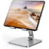 imageUGREEN Tablet Stand Compatible for iPad Desk Stand Holder Adjustable Aluminum Thicker Base Compatible with iPad Pro Air Mini 13 129 11 Inch Home Office Desk Accessories GreySilver