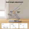 imageUGREEN Tablet Stand Holder for Desk Dual Rod Support Aluminum Tablet Holder Adjustable MultiAngle Home Office Accessories Compatible with iPad Pro 13 12 11 105 Air Mini 5 4 3 2 Phone EReader SilverGrey