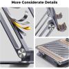 imageUGREEN Tablet Stand Holder for Desk Dual Rod Support Aluminum Tablet Holder Adjustable MultiAngle Home Office Accessories Compatible with iPad Pro 13 12 11 105 Air Mini 5 4 3 2 Phone EReader SilverGrey