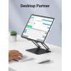 imageUGREEN Tablet Stand Holder for Desk Dual Rod Support Aluminum Tablet Holder Adjustable MultiAngle Home Office Accessories Compatible with iPad Pro 13 12 11 105 Air Mini 5 4 3 2 Phone EReader SilverBlack