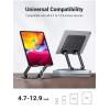 imageUGREEN Tablet Stand Holder for Desk Dual Rod Support Aluminum Tablet Holder Adjustable MultiAngle Home Office Accessories Compatible with iPad Pro 13 12 11 105 Air Mini 5 4 3 2 Phone EReader SilverBlack