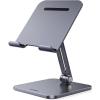 imageUGREEN Tablet Stand Compatible for iPad Desk Stand Holder Adjustable Aluminum Thicker Base Compatible with iPad Pro Air Mini 13 129 11 Inch Home Office Desk Accessories GreyGrey