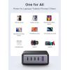 imageUGREEN 65W GaN Charging Station 5Port USBC ampamp USBA Fast Charging Power Hub Compact Desk Station Compatible with iPhone 171615 Galaxy S25S24 Pixel 109 iPad Pro MacBook ProAir