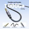 imageUGREEN 35mm Audio Cable Braided 4Pole HiFi Stereo TRRS Jack Shielded Male to Male AUX Cord Bundle USB C to 35mm Headphone and Charger Adapter 2 in 1 TypeC to Aux Audio Jack with PD 60W