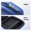 imageUGREEN Earbud Case Waterproof Earphone Case Pouch Compatible with AirPods Pro Headphone Case Holder with Stainless Steel Carabiner for Headphones Earbuds SD Memory Card Camera Chips BlackBlue