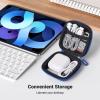 imageUGREEN Earbud Case Waterproof Earphone Case Pouch Compatible with AirPods Pro Headphone Case Holder with Stainless Steel Carabiner for Headphones Earbuds SD Memory Card Camera Chips BlackBlue