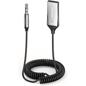 imageUGREEN Aux to Bluetooth 53 Adapter 35mm Bluetooth Receiver for Car USB 20 to 35mm Jack Kit with Builtin Microphone Aux Input for HandsFree Calls Compatible with Car Speaker and Home Audio