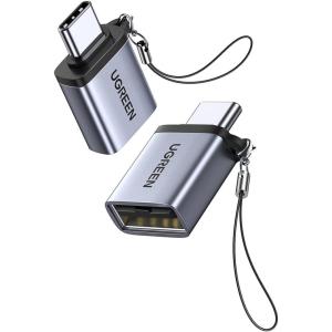 imageUGREEN USB C Female to USB Male Adapter Type C to USB A Charger Cable Converter Bundle USB C to USB Adapter 2 Pack