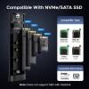 imageUGREEN 20Gbps M2 NVMe SATA SSD Enclosure 8TB USB C External NVMe M2 Enclosure Compatible with USB 32 Gen22 Support UASP Trim for MBM Key SSD in Size of 2230224222602280
