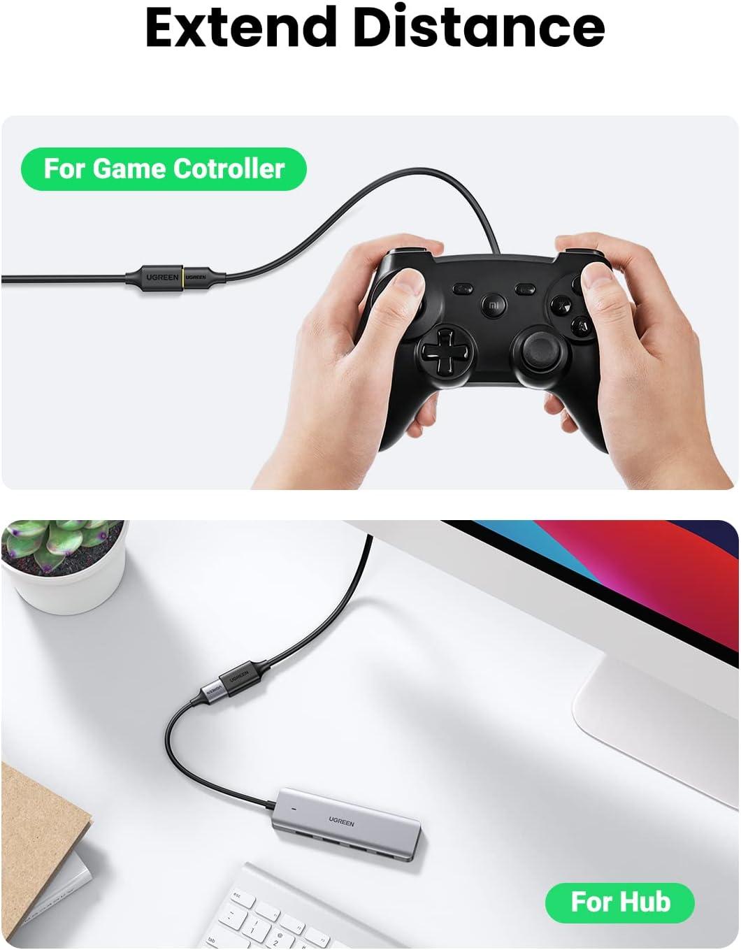 imageUGREEN USB Extension Cable USB 30 Extender Cord Type A Male to Female Data Transfer Lead for PlayStation Xbox Oculus VR USB Flash Drive Card Reader Hard Drive Keyboard Printer Camera 6ft15 ft