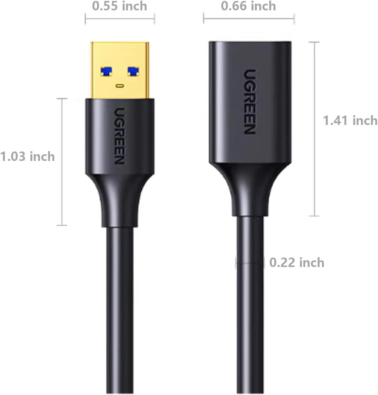 imageUGREEN USB Extension Cable USB 30 Extender Cord Type A Male to Female Data Transfer Lead for PlayStation Xbox Oculus VR USB Flash Drive Card Reader Hard Drive Keyboard Printer Camera 6ft6 ft