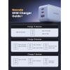 imageUGREEN 65W USB C Charger Block Nexode 3Port GaN Fast Type C Charger Compact Foldable Power Adapter for MacBook ProAir Dell XPS iPhone 1615 iPad Pro Galaxy S25 WhiteGlacier Blue