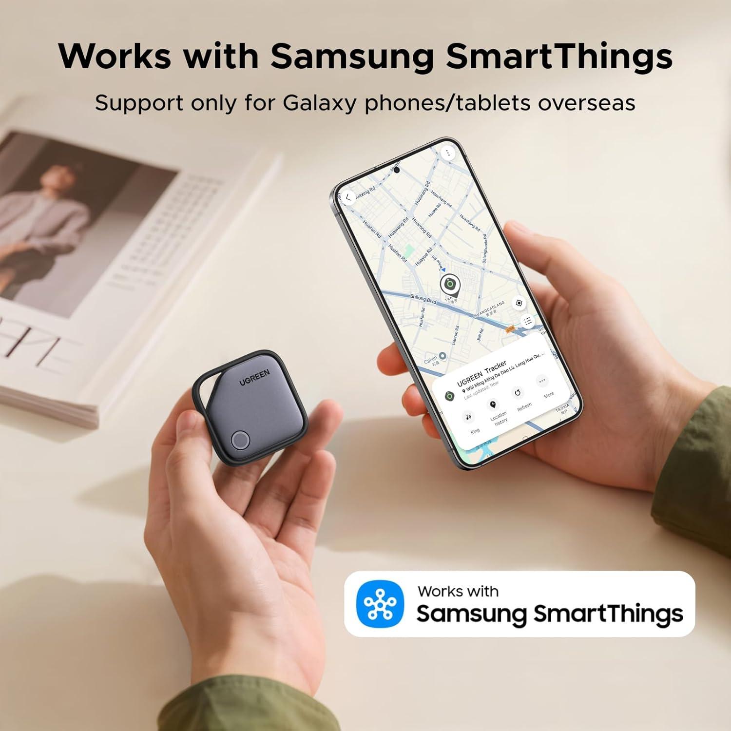imageUGREEN FineTrack Samsung Only Wallet Tracker Card Bundle with Bluetooth Tracker Tags Work with Samsung SmartThings APP