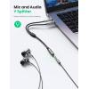 imageUGREEN Headphone Splitter Adapter 35mm 2 Male to Female Smartphone Headset Cable Mic and Speaker Combo to PC Audio Splitter Compatible with Separate Mic and Audio Ports Computer Laptop