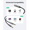 imageUGREEN Headphone Splitter Adapter 35mm 2 Male to Female Smartphone Headset Cable Mic and Speaker Combo to PC Audio Splitter Compatible with Separate Mic and Audio Ports Computer Laptop