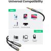 imageUGREEN Headphone Splitter Headset Splitter Audio Mic Y Adapter Braided 35mm TRRS Male to 2 Female Cable with Mic Compatible with PS5Xbox One Controller Switch 2 Phone to Earphone Gaming Speaker