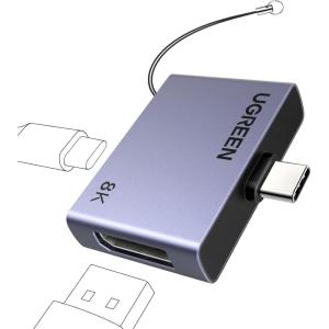 imageUGREEN 324Gbps USB C to DisplayPort 14 Adapter with PD 100W Fast Charging 8K60Hz 4K240Hz Thunderbolt 43 to DisplayPort Compatible with iPhone 17 MacBook ProAirMini iPad Galaxy Steam Deck