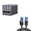 imageUGREEN NASync DXP4800 4Bay Desktop NAS Diskless Bundle Cat 8 Ethernet Cable 10FT High Speed Braided 40Gbps 2000Mhz Network Cord