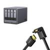imageUGREEN NASync DXP4800 Plus 4Bay Desktop NASNetwork Attached Storage Diskless Bundle with HDMI Cable Right Angle 4K 90 Degree HDMI Cord 33FT