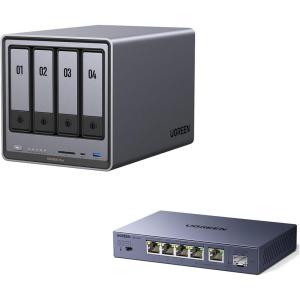 imageUGREEN NASync DXP4800 Plus 4Bay Desktop NAS Bundle with 25gb Switch