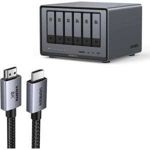 imageUGREEN NASync DXP6800 Pro 6Bay Desktop NAS Bundle with 66FT 8K HDMI Cable Certified