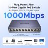 imageUGREEN Ethernet Switch 10Port PoE Switch 8 PoE60W and 2 Gigabit Uplink Plug ampamp Play AutoVLANExtend Mode Sturdy Metal Desktop or Wall Mount Network Splitter Hub for Security Camera IP Phone