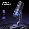 imageUGREEN Microphone for PC USB Mic with RGB Lights Mute Button 24bit96kHz Cardioid Polar Pattern Volume Control Condenser Microphone for Streaming Gaming Podcasting Recording Laptop PS5