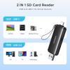 imageUGREEN USB C SD 40 Card Reader USB Memory Card Reader for SDXC SDHC MicroSD MMC RSMMC Micro SDXC Micro SDHC UHSII and UHSI Support 312 MBs SD