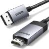 imageUGREEN 4K60Hz DisplayPort to HDMI Cable HDR Active DP 12 to HDMI 20 Cord Aluminum Braided UniDirectional Display Port to HDMI Converter 66FT Compatible with Monitor Projector Dell Lenovo HP66FT