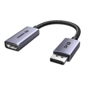 imageUGREEN 8K60Hz Display Port to HDMI Adapter Unidirectional DP 14 PC to HDMI 21 Screen Male to Female Cable 4K240Hz2K240Hz for Desktop Projector Compatible with AMD NVIDIA UltraSharp 066FT