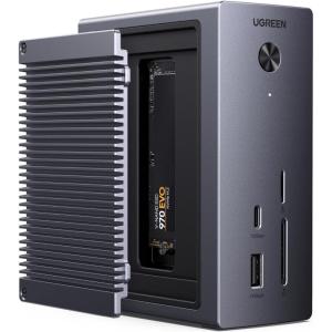 imageUGREEN Revodok NVMe Docking Station 10in1 USBC Hub 4K60Hz HDMI M2 NVMe SSD Enclosure 10Gbps USBCA 100W PD Charging Gigabit Ethernet SDTF for MacBook M5 Mac mini M4 Windows Laptop