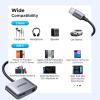 imageUGREEN USB C to 35mm Audio and Charger Adapter 2 in 1 Type C to Aux Headphone Jack with PD 60W Charging Dongle for Earbuds Compatible with iPhone 17 16 Pro Max Galaxy S26 S25 Ultra iPad Pro Switch 2