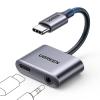 imageUGREEN USB C to 35mm Audio and Charger Adapter 2 in 1 Type C to Aux Headphone Jack with PD 60W Charging Dongle for Earbuds Compatible with iPhone 17 16 Pro Max Galaxy S26 S25 Ultra iPad Pro Switch 2