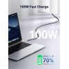 imageUGREEN 100W USB C to USB C Cable 5A PD30 Type C Cable Nylon Braided Compatible with MacBook Pro 2022 iPad Pro 2022 Samsung Galaxy S2322Z Fold Google Pixel PS5 Switch etc 66FTB0B27G1BZ9