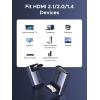imageUGREEN 10K 8K60Hz HDMI 21 Right Angle Male to Female Adapter 2 Pack 4K240Hz High Speed Cord 3D HDR ARC VRR 48Gbps Aluminum Extender Compatible with HDTV Roku Stick Chromecast Laptop PC Switch 2