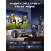 imageUGREEN 10K 8K60Hz HDMI 21 Right Angle Male to Female Adapter 2 Pack 4K240Hz High Speed Cord 3D HDR ARC VRR 48Gbps Aluminum Extender Compatible with HDTV Roku Stick Chromecast Laptop PC Switch 2