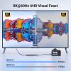 imageUGREEN 8K Mini HDMI to HDMI Cable 66FT Aluminum Braided 8K60Hz 4K120Hz High Speed HDMI 21 Bundle with HDMI Coupler 2 Pack 8K60Hz HDMI Female to Female Adapter HDMI 21 Connector 3D 4K240Hz