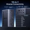 imageUGREEN Revodok Max 13in1 Thunderbolt 4 Docking Station 40Gbps with 3TBT4 Dual 4K60Hz max 180W Total Power 96W Laptop Charging 1Gbps Ethernet SDTF 30 35mm Audio