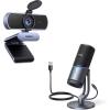 imageUGREEN 2K Webcam Webcam for PC Ultra HD 1080P Computer Camera with Microphone Bundle with Microphone for PC USB Mic with RGB Lights Mute Button 24bit96kHz Cardioid Polar Pattern