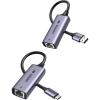 imageUGREEN USB C to Ethernet Adapter 25G for Laptop Aluminum Bundle With USB to Ethernet