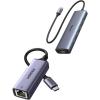 imageUGREEN USB C to Ethernet Adapter Bundle with 5 in 1 USB C 32 Hub Ethernet 10Gbps