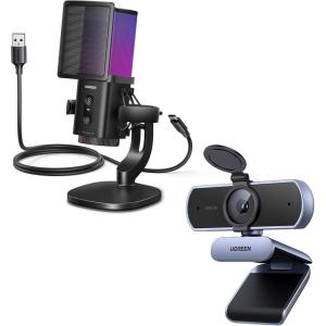 imageUGREEN 2K Webcam for PC Bundle with Gaming Microphone for PC 24bit96kHz