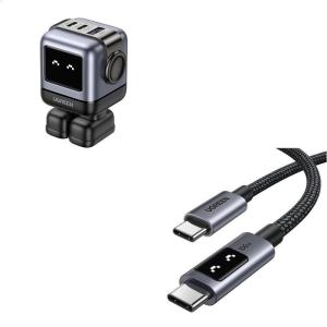imageUGREEN 65W GaN Charger  100W USBC to USBC Cable Bundle  HighSpeed GaN Charging Block amp 100W Cable for Laptop Phone amp Tablet