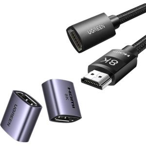imageUGREEN 8K60Hz HDMI Extender Cable Bundle with HDMI Coupler 2 Pack 8K60Hz