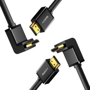 imageUGREEN HDMI Cable Right Angle 4K 90 Degree HDMI Cord High Speed Down Angle HDMI 20 Cable 4K60Hz HD 3D 1080P ARC Compatible for Laptop Monitor Nintendo Switch Xbox PS5 PC TV 33FT 66FT