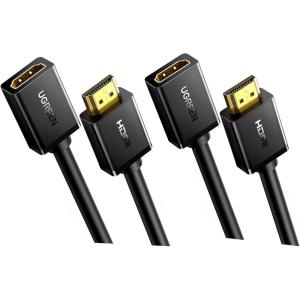 imageUGREEN HDMI Extension Cable 15FT Bundle with 3FT HDMI Male to Female Adapter Cord Compatible with Roku TV Stick PS5 PS4 Xbox Laptop PC Nintendo Switch